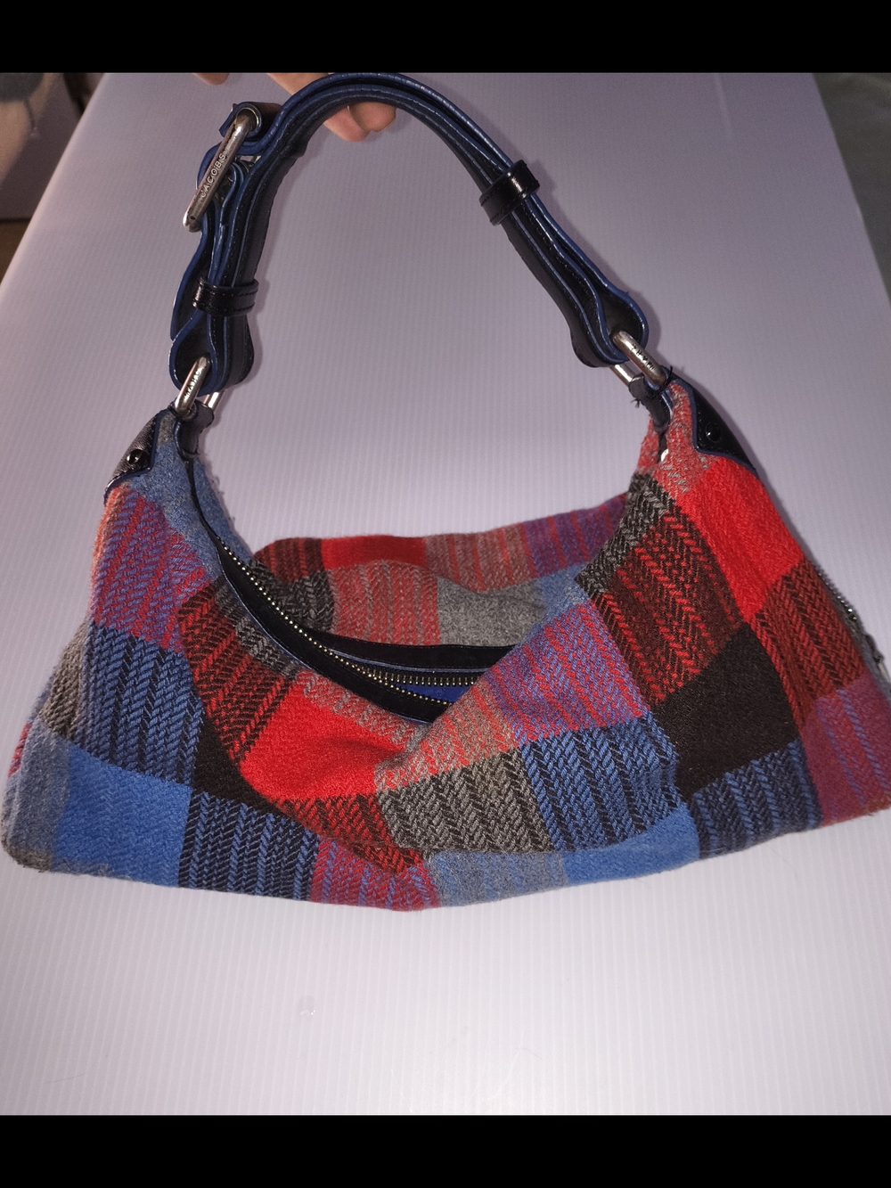 Y2K Archive: Vintage Marc by Marc Jacobs Plaid Patchwork Hobo Bag - Picture 1 of 6